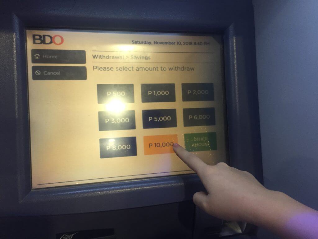 フィリピン留学GITC　ATM　BDO